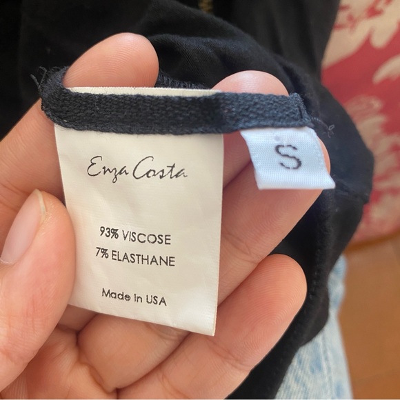 Enza Costa Mock Neck Front Zip Bodysuit - BLACK, small - Picture 6 of 7